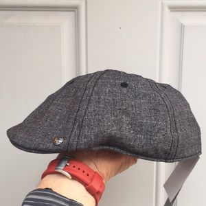 Perry Ellis Portfolio Newsboy Cap- Black/Gray -S/M